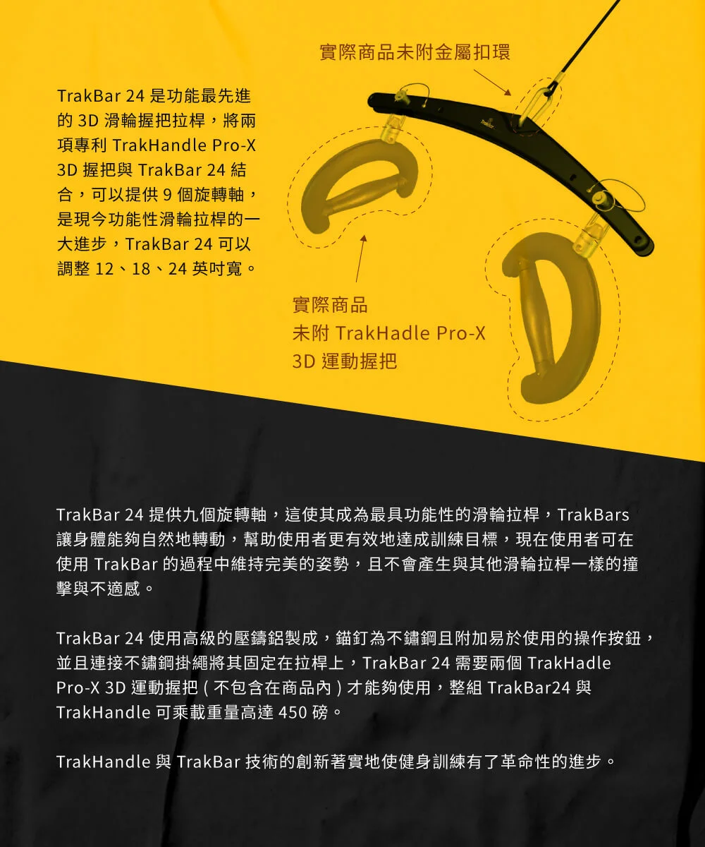 【TrakFitness】TrakBar 24 3D 滑輪握把拉桿 產品說明 (2)