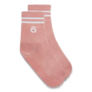 ÔWEAR 運動條紋皮拉提斯防滑襪 - 玫瑰粉
